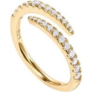 PAVOI 14K Gold Plated Cubic Zirconia Open Twist Eternity Band for Women sz 9.5